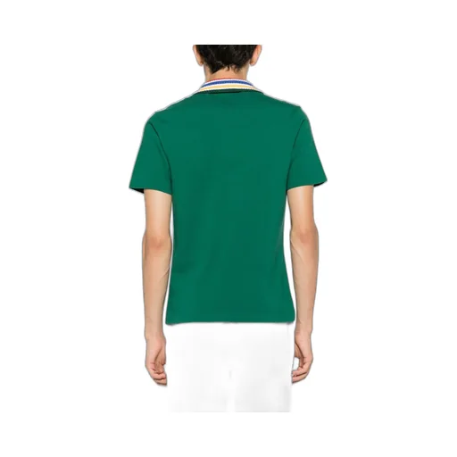 Knitted-Collar Polo Shirt