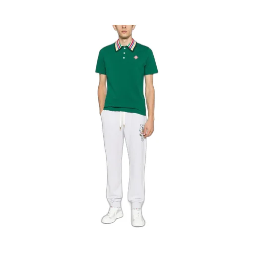 Knitted-Collar Polo Shirt