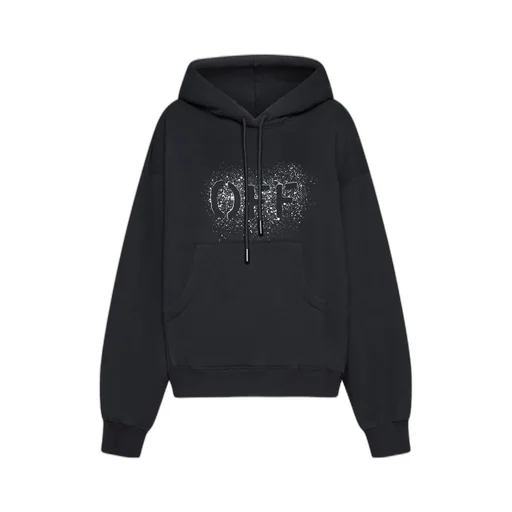 Off-White Drawstring Long-Sleeved Hoodie