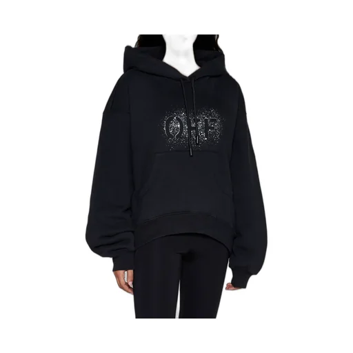 Off-White Drawstring Long-Sleeved Hoodie