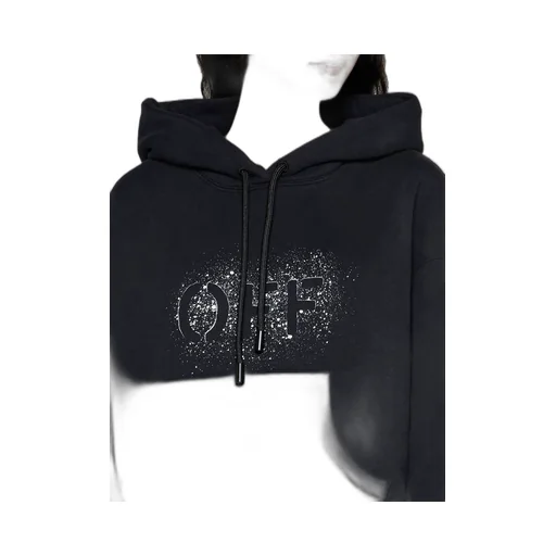 Off-White Drawstring Long-Sleeved Hoodie