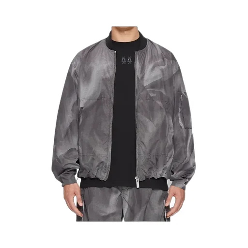 44 Label Group Crinkle Zip-Up Bomber Jacket