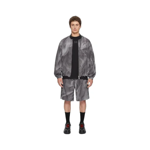 44 Label Group Crinkle Zip-Up Bomber Jacket