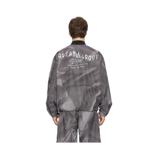 44 Label Group Crinkle Zip-Up Bomber Jacket