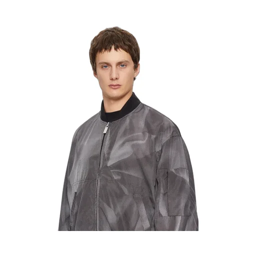 44 Label Group Crinkle Zip-Up Bomber Jacket