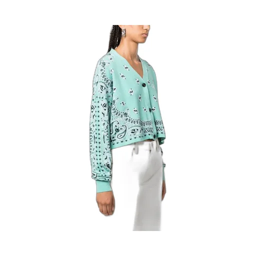 Amiri Logo Embroidered V-Neck Cropped Cardigan