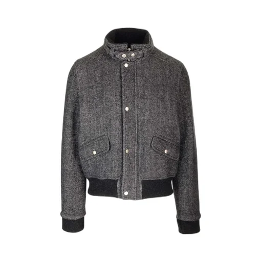 Isabel Marant High-Neck Buttoned Bomber Jacket