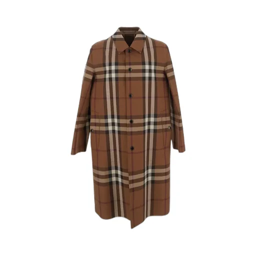 Burberry Single Breasted Checked Coat