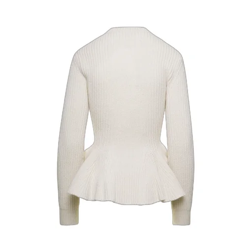 Peplum-Hem Cable-Knit Jumper