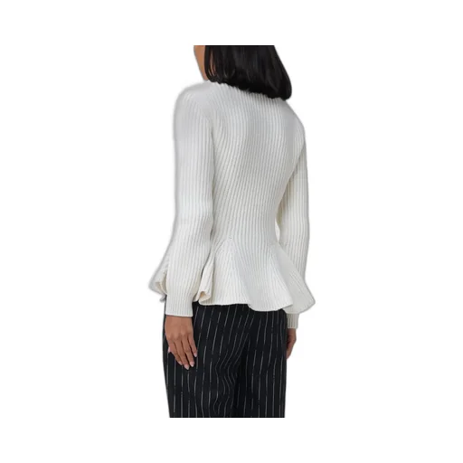Peplum-Hem Cable-Knit Jumper
