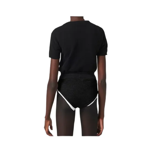 Miu Miu Logo Intarsia Knitted Short-Sleeved Pullover