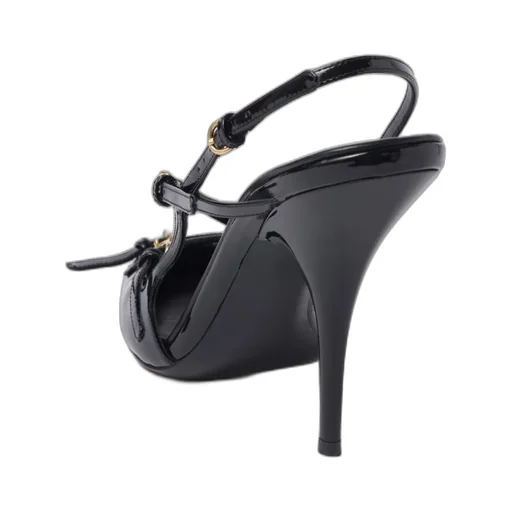Patent Leather Slingbacks With Buckles