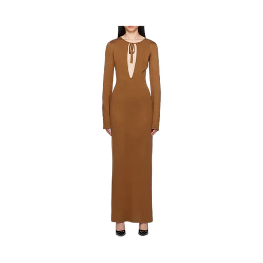 Long-Sleeved Hollow Dress