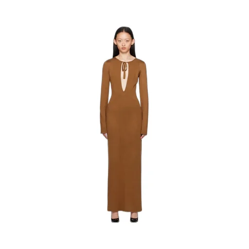 Long-Sleeved Hollow Dress