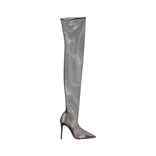Gianvito Rossi Over-The-Knee Mesh Boots