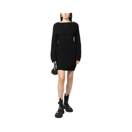 Dsquared2 Off-Shoulder Long-Sleeved Knitted Dress