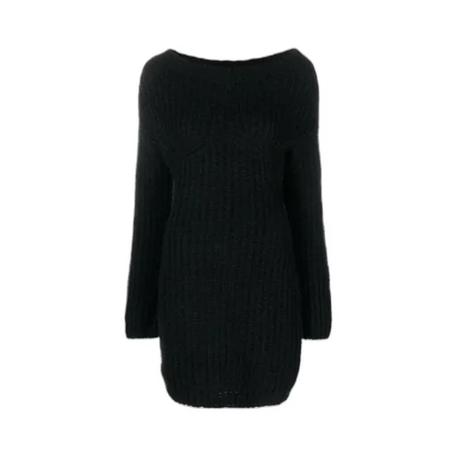 Dsquared2 Off-Shoulder Long-Sleeved Knitted Dress