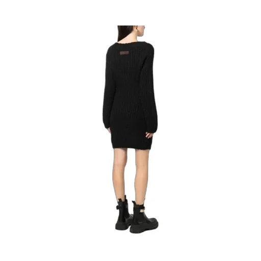 Dsquared2 Off-Shoulder Long-Sleeved Knitted Dress