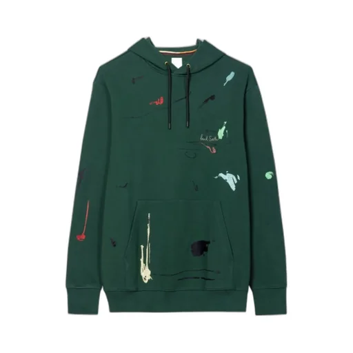 Embroidered Paint-Splatter Cotton Hoodie
