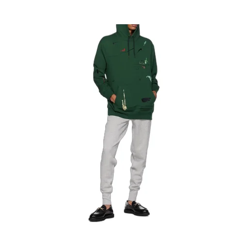 Embroidered Paint-Splatter Cotton Hoodie