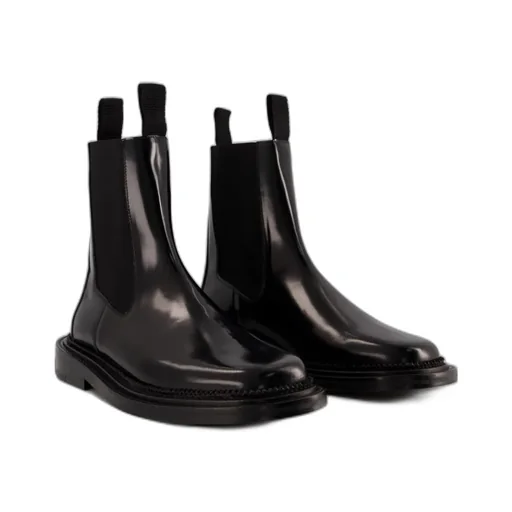 Stud-Embellished Leather Ankle Boots