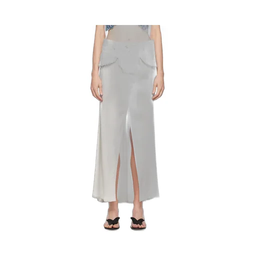 Laminated Split Front Skirt