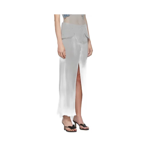 Laminated Split Front Skirt