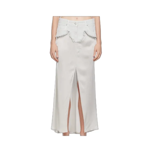 Laminated Split Front Skirt