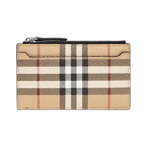 Burberry Checked Zipped Card Holder