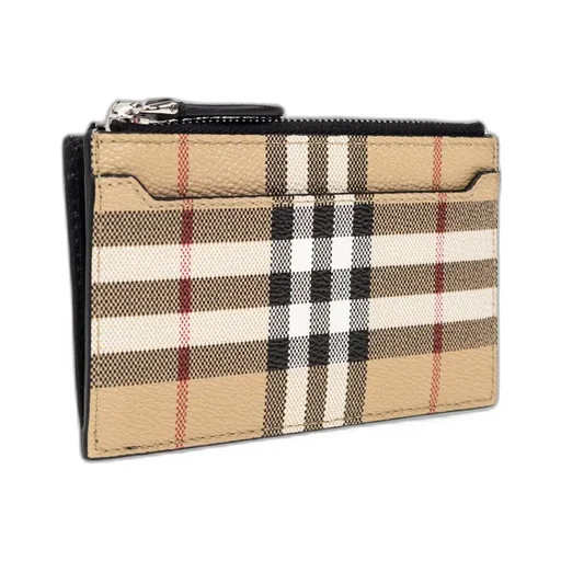 Burberry Checked Zipped Card Holder