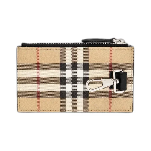Burberry Checked Zipped Card Holder