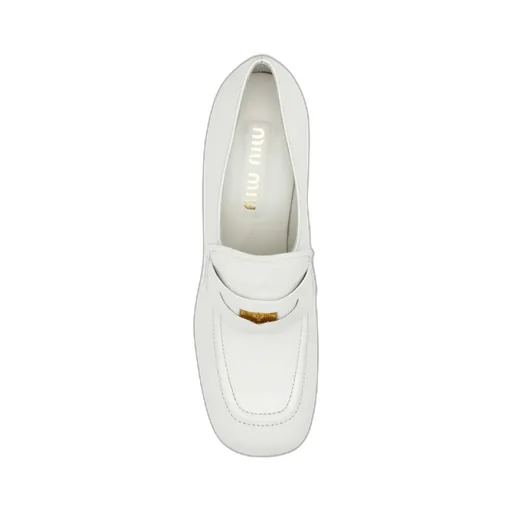 Miu Miu High-Heeled Slip-On Moccasins