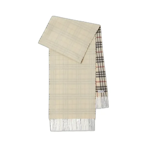 Burberry Checked Reversible Fringed-Edge Scarf