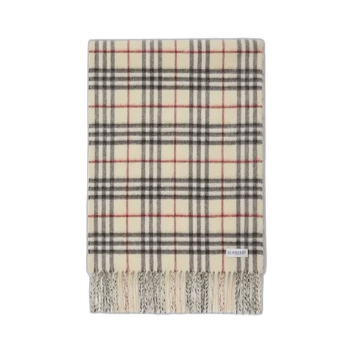Burberry Checked Reversible Fringed-Edge Scarf