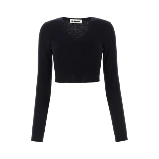 Jil Sander V-Neck Knitted Crop Top