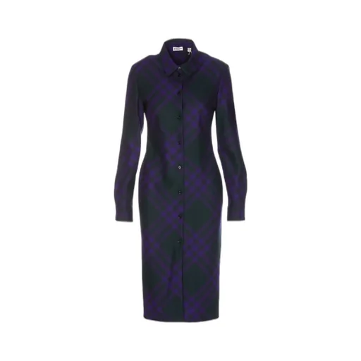 Burberry Long Sleeved Checked Shirt Dress