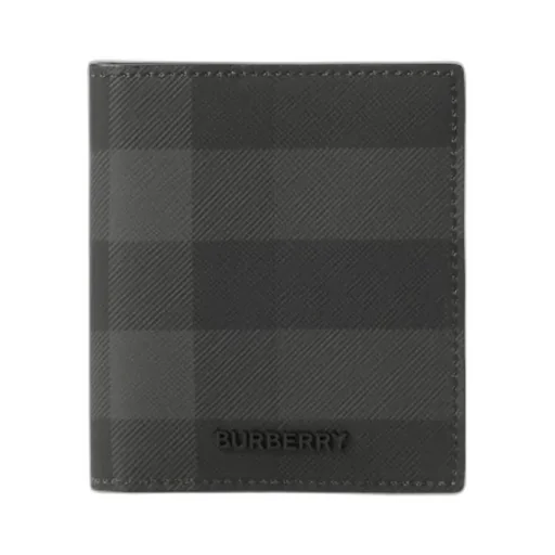 Burberry Logo-Lettering Checked Bi-Fold Wallet