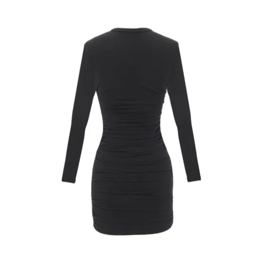 Saint Laurent Draped Long-Sleeved Dress