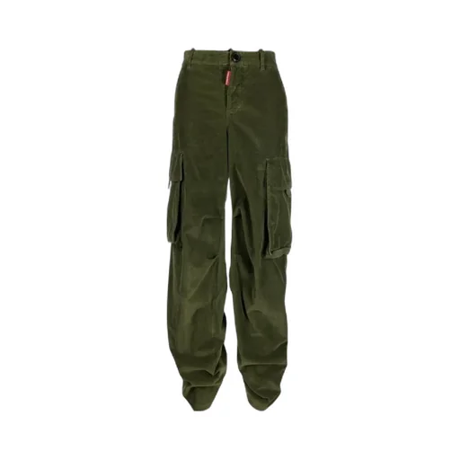 Gathered-Detail Corduroy Trousers