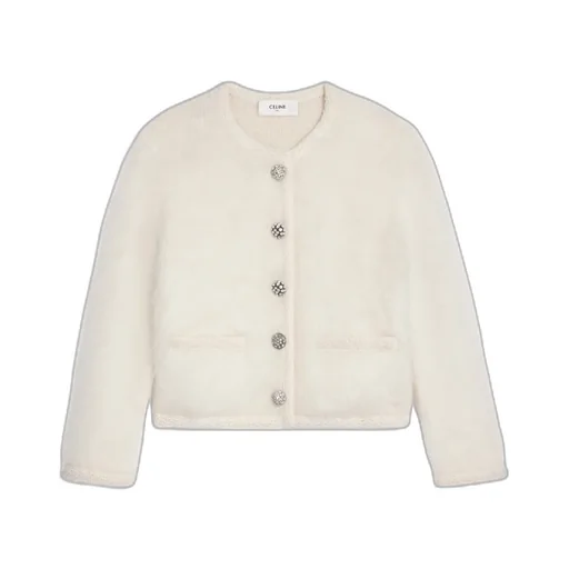 Cardigan Jacket In Brushed Mohair