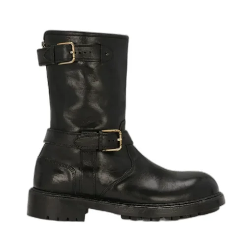 Dolce & Gabbana Bernini Buckled Biker Boots