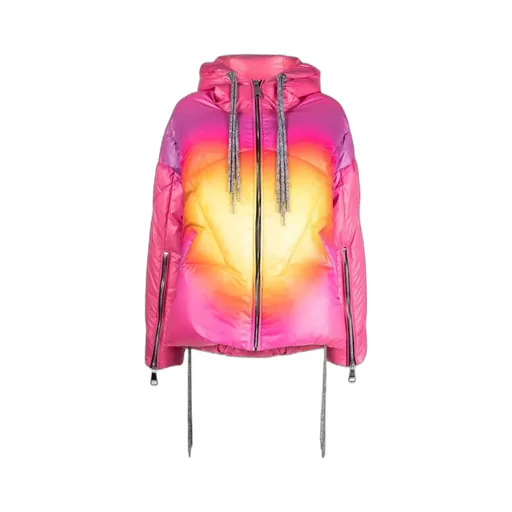Long-Sleeved Hooded Down Jacket