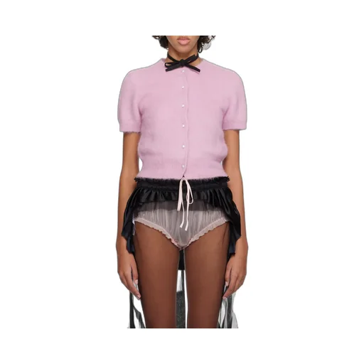Maison Margiela Cropped Knitted Cardigan