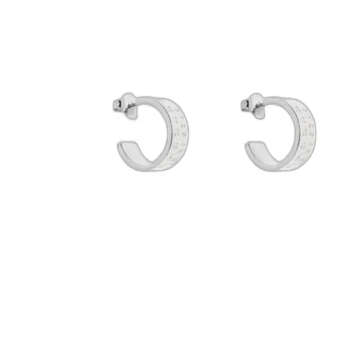 Mm6 Maison Margiela Logo Engraved Hoop Earrings