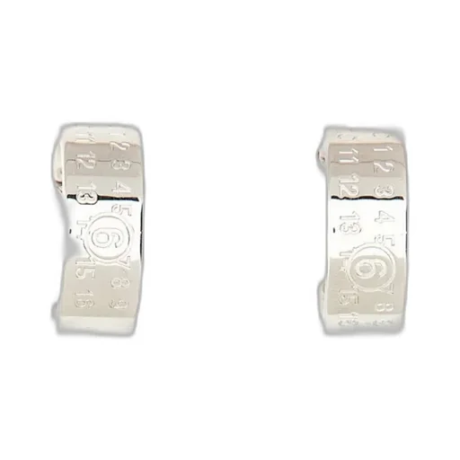 Mm6 Maison Margiela Logo Engraved Hoop Earrings