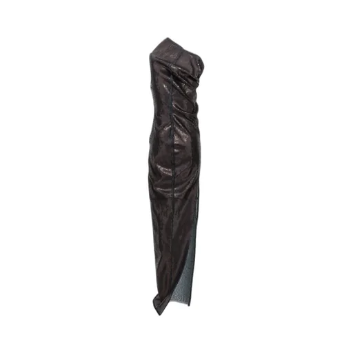 Asymmetric-Neck Sequinned Maxi Dress