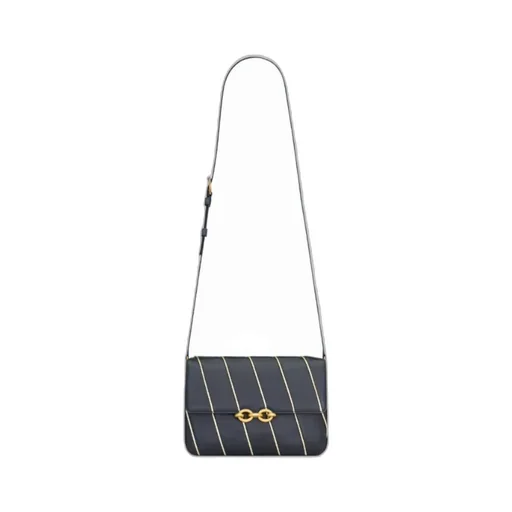 Saint Laurent Le Maillon Striped Satchel Bag