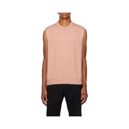 Sleeveless Knitted Vest With Round Neck