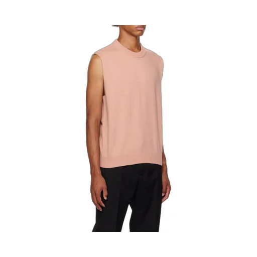 Sleeveless Knitted Vest With Round Neck