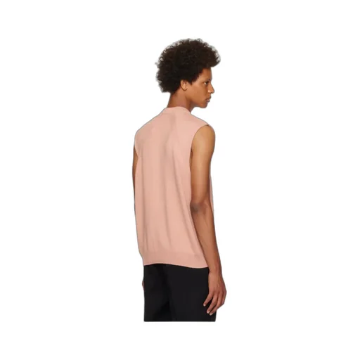 Sleeveless Knitted Vest With Round Neck